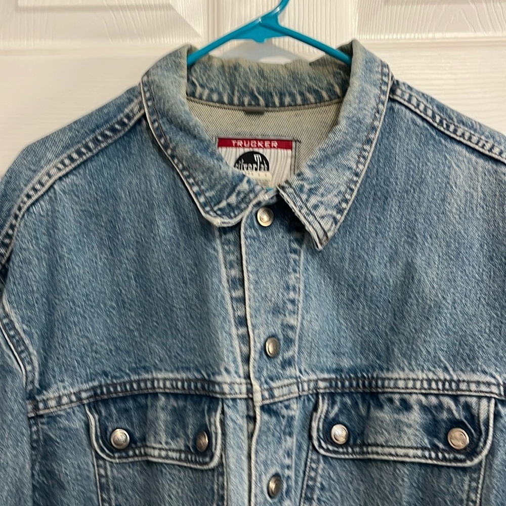 Levi’s Silver Tab Trucker Jacket - Vintage Denim Jean Jacket - Men’s size Large - Picture 3 of 16
